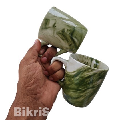 Premium Green & White Marble Design Ceramic Coffee Mug